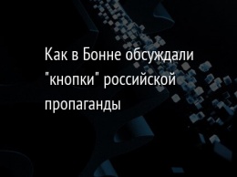 Как в Бонне обсуждали "кнопки" российской пропаганды