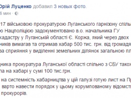 Луценко сообщил подробности задержания начальника Госгеокадастра в Луганской области