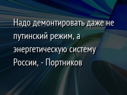 Надо демонтировать даже не путинский режим, а энергетическую систему России, - Портников