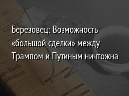 Березовец: Возможность «большой сделки» между Трампом и Путиным ничтожна