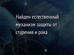 Найден естественный механизм защиты от старения и рака