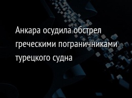 Анкара осудила обстрел греческими пограничниками турецкого судна