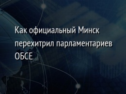 Как официальный Минск перехитрил парламентариев ОБСЕ