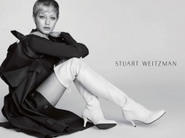 Модный пикси боб Джиджи Хадид в рекламе Stuart Weitzman