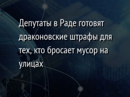 Депутаты в Раде готовят драконовские штрафы для тех, кто бросает мусор на улицах