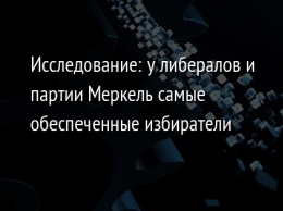 Исследование: у либералов и партии Меркель самые обеспеченные избиратели