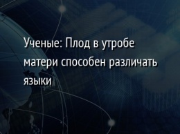 Ученые: Плод в утробе матери способен различать языки