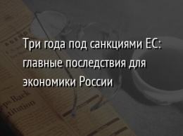 Три года под санкциями ЕС: главные последствия для экономики России