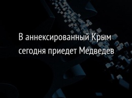 В аннексированный Крым сегодня приедет Медведев