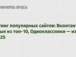 Рейтинг популярных сайтов: Вконтакте выбыл из топ-10, Одноклассники - из топ-25