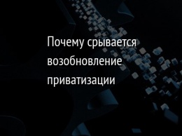 Почему срывается возобновление приватизации