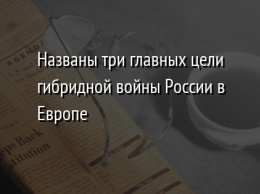 Названы три главных цели гибридной войны России в Европе