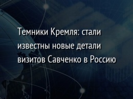 Темники Кремля: стали известны новые детали визитов Савченко в Россию
