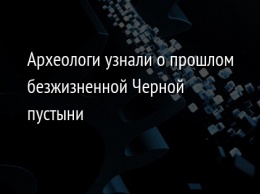 Археологи узнали о прошлом безжизненной Черной пустыни