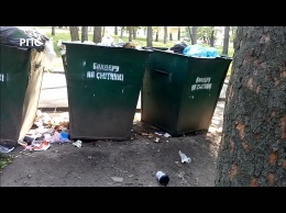 В Киеве нацики заставили детей закрашивать граффити «Бандеру - на мусорку!»