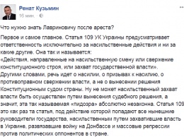 Для ареста экс-министра Лавриновича в суде должны были доказать, что он совершил насилие при захвате власти - Кузьмин