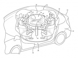Ford запатентовал автомобильный "обеденный" стол с подушкой безопасности
