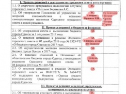 Депутаты Одесского горсовета голосуют по заранее выданным темникам