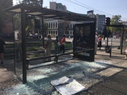 В центре Днепра уничтожена трамвайная остановка