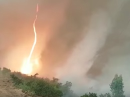 Пожарные засняли огненное торнадо в Португалии