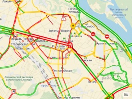 Вечерние пробки в Киеве достигли 8 баллов. Карта