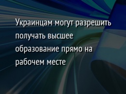 Украинцам могут разрешить получать высшее образование прямо на рабочем месте