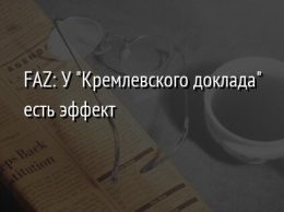 FAZ: У "Кремлевского доклада" есть эффект