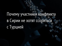 Почему участники конфликта в Сирии не хотят ссориться с Турцией