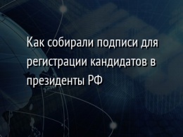 Как собирали подписи для регистрации кандидатов в президенты РФ