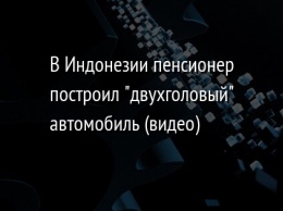 В Индонезии пенсионер построил "двухголовый" автомобиль (видео)