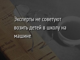 Эксперты не советуют возить детей в школу на машине