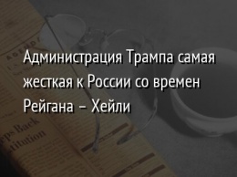 Администрация Трампа самая жесткая к России со времен Рейгана - Хейли