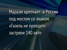 Маразм крепчает: в России под мостом со знаком «Газель не проедет» застряли 140 авто