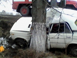 В Одесской области «шестерка» врезалась в дерево: пострадавших из машины вытаскивали спасатели