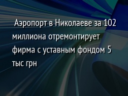 Аэропорт в Николаеве за 102 миллиона отремонтирует фирма с уставным фондом 5 тыс грн