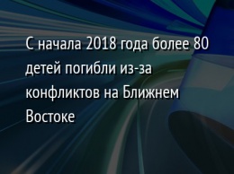 С начала 2018 года более 80 детей погибли из-за конфликтов на Ближнем Востоке