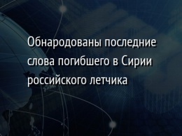 Обнародованы последние слова погибшего в Сирии российского летчика