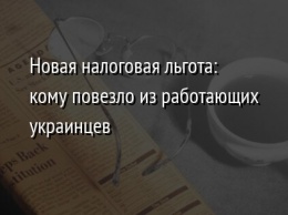 Новая налоговая льгота: кому повезло из работающих украинцев