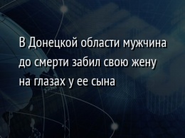 В Донецкой области мужчина до смерти забил свою жену на глазах у ее сына