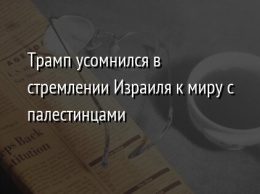 Трамп усомнился в стремлении Израиля к миру с палестинцами