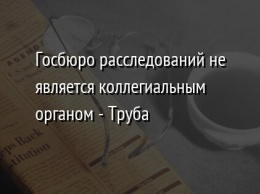 Госбюро расследований не является коллегиальным органом - Труба