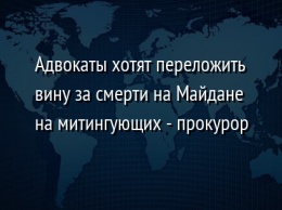 Адвокаты хотят переложить вину за смерти на Майдане на митингующих - прокурор