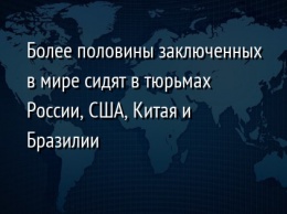 Более половины заключенных в мире сидят в тюрьмах России, США, Китая и Бразилии