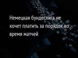 Немецкая бундеслига не хочет платить за порядок во время матчей