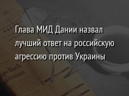 Глава МИД Дании назвал лучший ответ на российскую агрессию против Украины