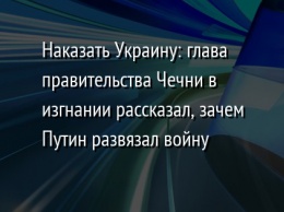 Наказать Украину: глава правительства Чечни в изгнании рассказал, зачем Путин развязал войну