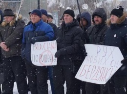 В Бердянске митингующие требовали отставки Порошенко