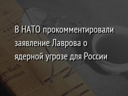 В НАТО прокомментировали заявление Лаврова о ядерной угрозе для России