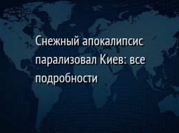 Снежный апокалипсис парализовал Киев: все подробности