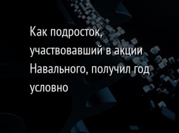 Как подросток, участвовавший в акции Навального, получил год условно